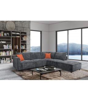 4 Seater Sofa With Ottoman in Linen Fabric - Finley